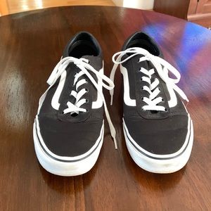 Vans Flat Top Black W/ White Soles